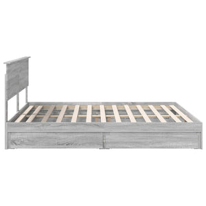 vidaXL Lit de rangement Gris Sonoma 180 x 200 cm Bois d'ingénierie
