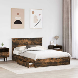 Bett mit Stauraum Geräucherte Eiche 160x200 cm