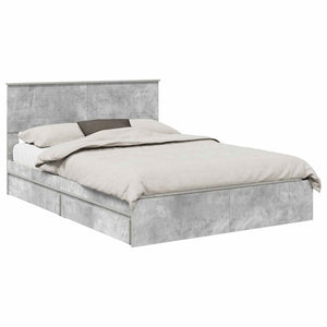 Stauraumbett Beton Grau 150x200 cm