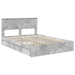 Stauraumbett Beton Grau 150x200 cm