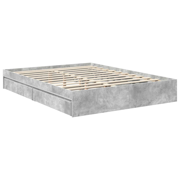 Stauraumbett Beton Grau 150x200 cm
