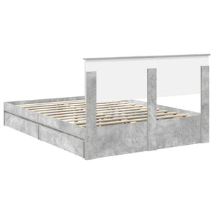 Stauraumbett Beton Grau 150x200 cm