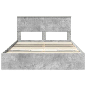 Stauraumbett Beton Grau 150x200 cm