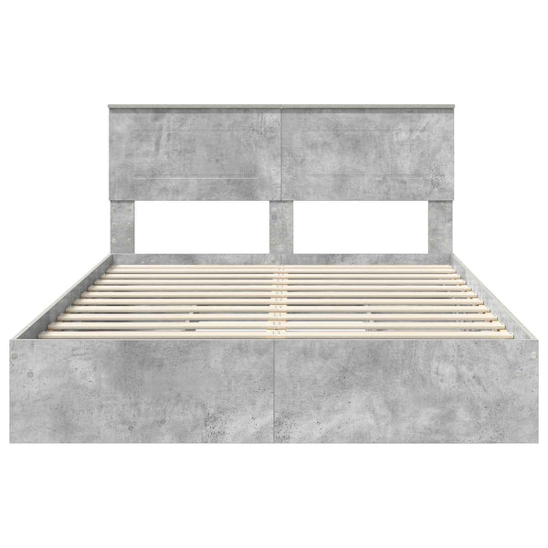 Stauraumbett Beton Grau 150x200 cm