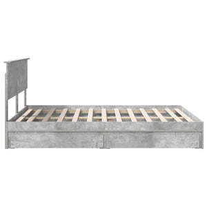 Stauraumbett Beton Grau 150x200 cm