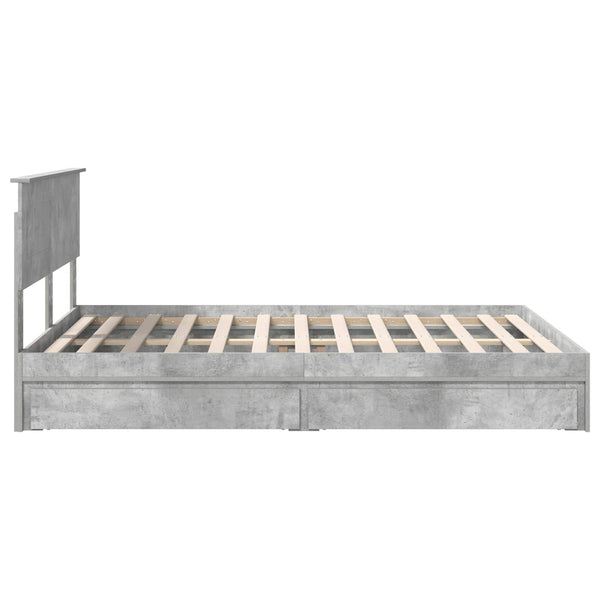 Stauraumbett Beton Grau 150x200 cm