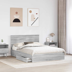 Aufbewahrungsbett Sonoma Grau 150x200 cm