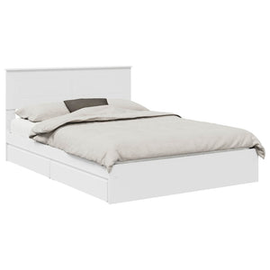 vidaXL Lit de rangement avec tête de lit Blanc 140 x 190 cm Bois d'ingénierie