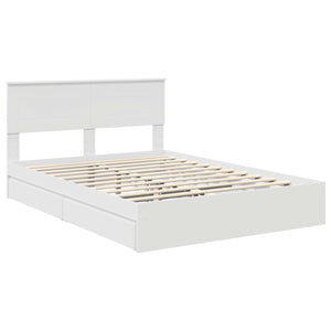 vidaXL Lit de rangement avec tête de lit Blanc 140 x 190 cm Bois d'ingénierie