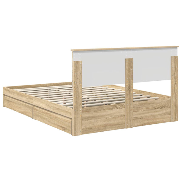 Stauraumbett Sonoma-Eiche 140x200 cm