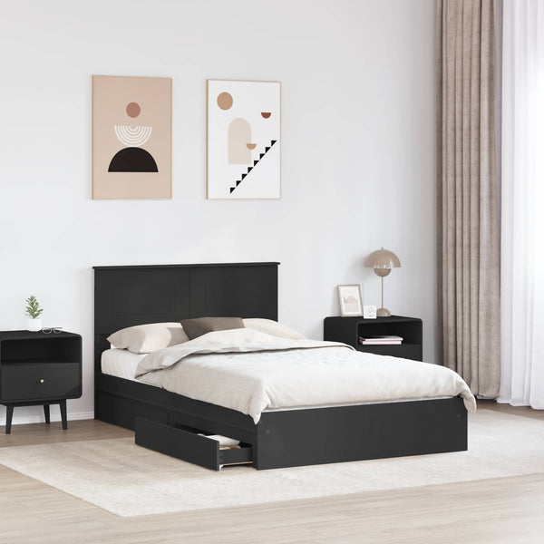 Schwarzes Stauraumbett 135x190 cm
