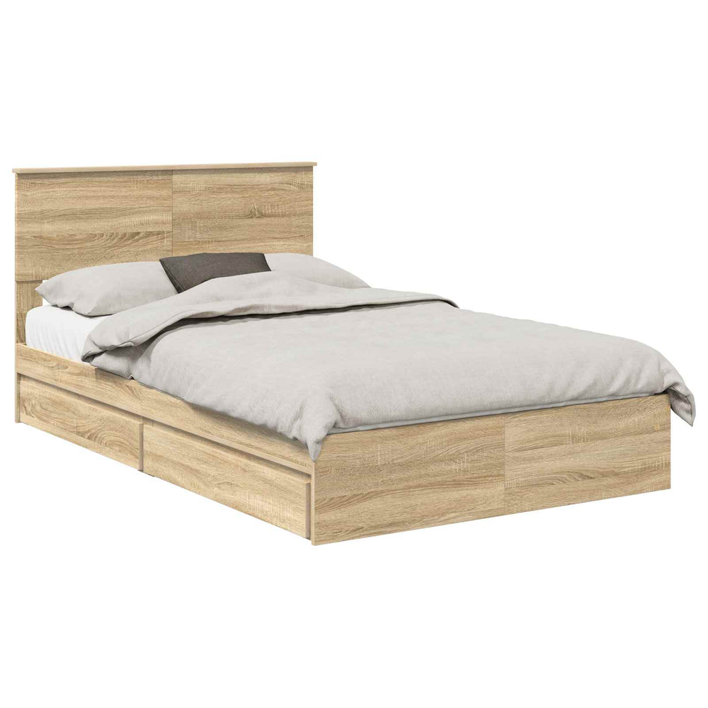 Stauraumbett Sonoma-Eiche 135x190 cm