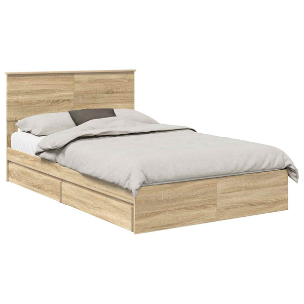 Stauraumbett Sonoma-Eiche 135x190 cm