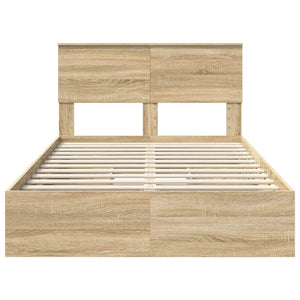 Stauraumbett Sonoma-Eiche 135x190 cm