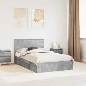 Stauraumbett Beton Grau 135x190 cm
