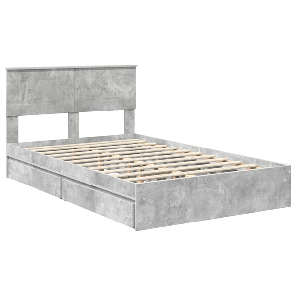 Stauraumbett Beton Grau 135x190 cm
