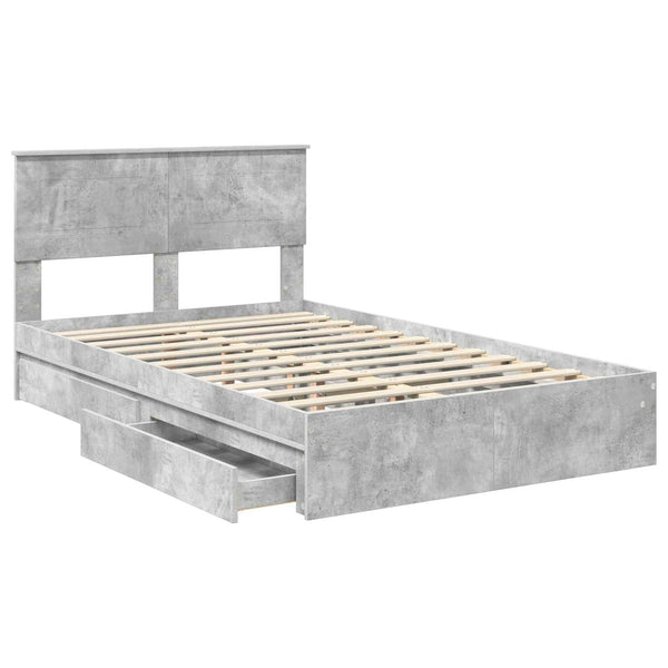 Stauraumbett Beton Grau 135x190 cm