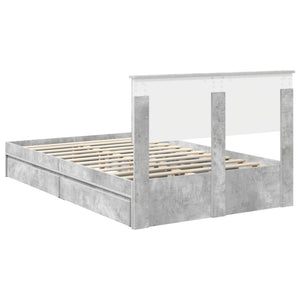 Stauraumbett Beton Grau 135x190 cm