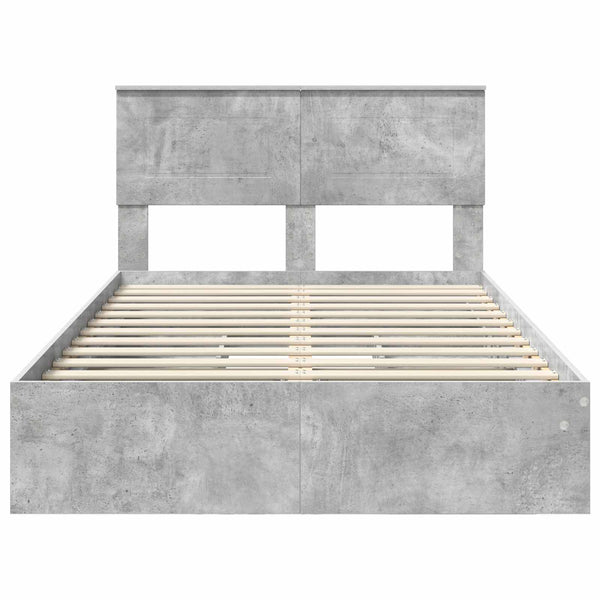 Stauraumbett Beton Grau 135x190 cm