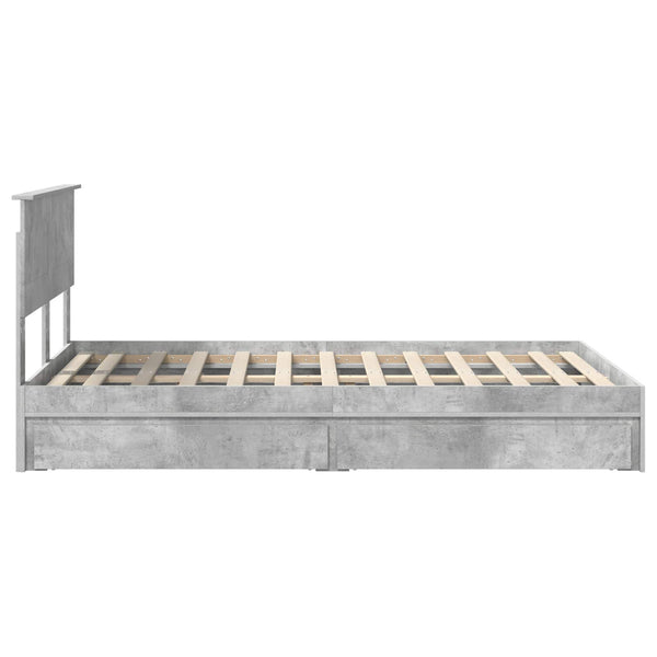 Stauraumbett Beton Grau 135x190 cm