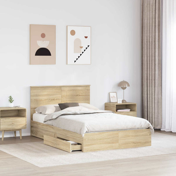 Stauraumbett Sonoma-Eiche 120x190 cm
