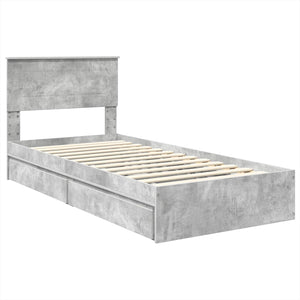 Stauraumbett Beton Grau 90x200 cm