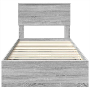 Aufbewahrungsbett Grau 100x200 cm