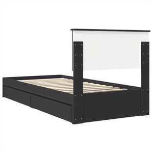 Aufbewahrungsbett Schwarz 90x190 cm