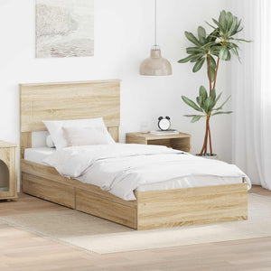 Stauraumbett Sonoma-Eiche 90x190 cm