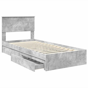 Stauraumbett Beton Grau 90x190 cm