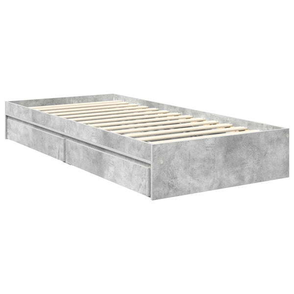 Stauraumbett Beton Grau 90x190 cm