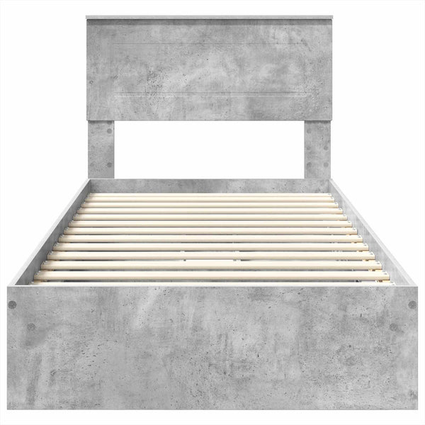 Stauraumbett Beton Grau 90x190 cm