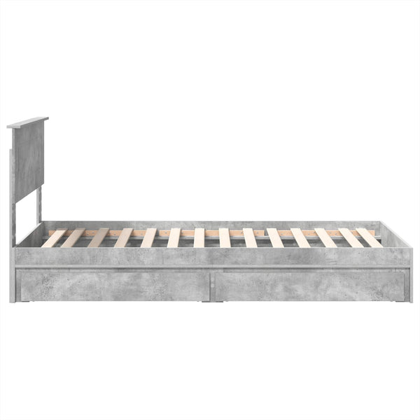 Stauraumbett Beton Grau 90x190 cm