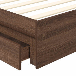 Aufbewahrungsbett 90x190 cm Braun Eiche