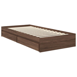 Aufbewahrungsbett 90x190 cm Braun Eiche
