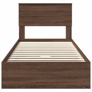 Aufbewahrungsbett 90x190 cm Braun Eiche
