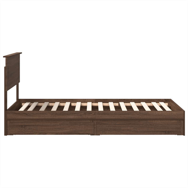 Aufbewahrungsbett 90x190 cm Braun Eiche