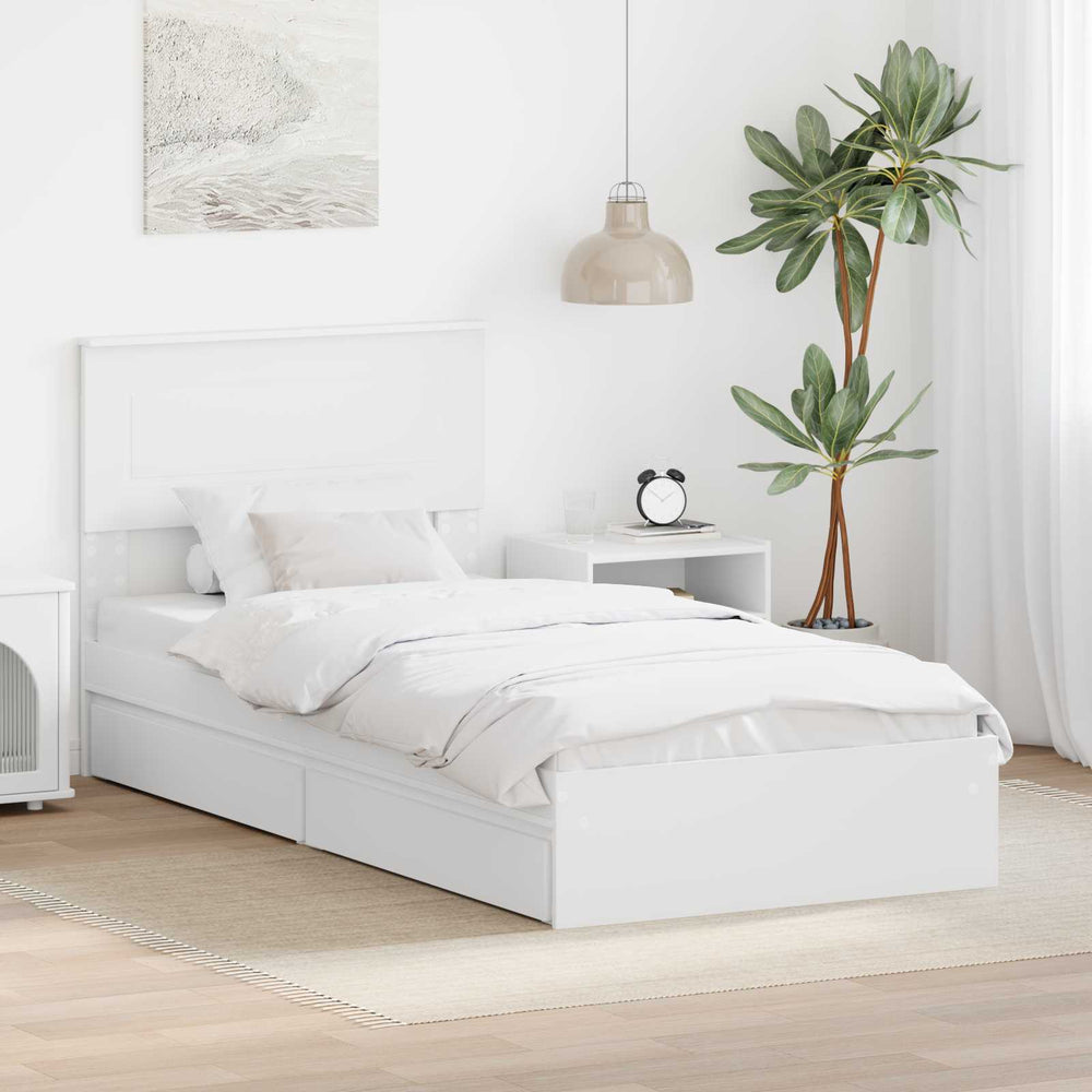 Bett mit Stauraum Weiß 90x200 cm