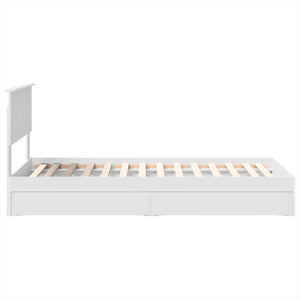 vidaXL Lit de rangement avec tête de lit Blanc 90 x 200 cm Bois d'ingénierie