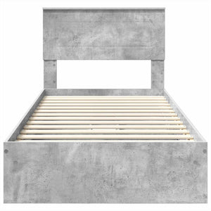 Stauraumbett Beton Grau 70x190 cm