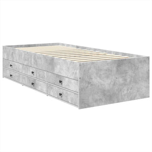 vidaXL Lit de repos gris et noir béton 100 x 200 cm Bois d'ingénierie