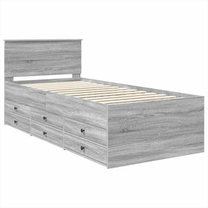 Tagesbett 100x200 cm Grau Sonoma/Schwarz