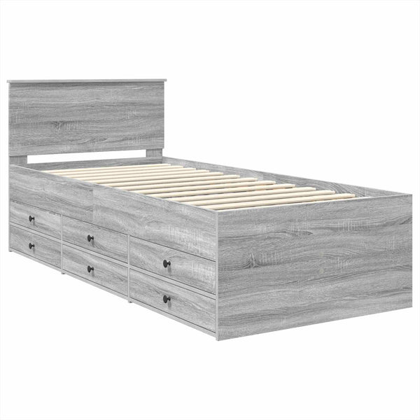Tagesbett 100x200 cm Grau Sonoma/Schwarz