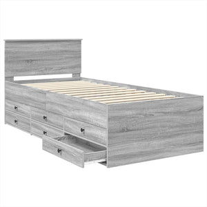 Tagesbett 100x200 cm Grau Sonoma/Schwarz