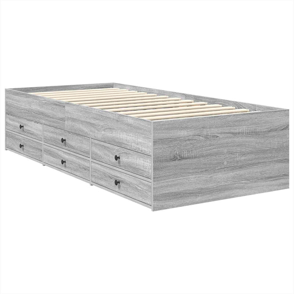 Tagesbett 100x200 cm Grau Sonoma/Schwarz