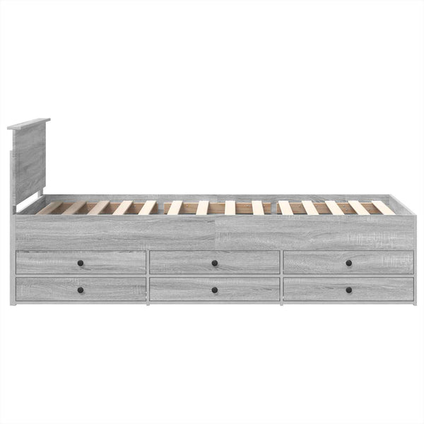 Tagesbett 100x200 cm Grau Sonoma/Schwarz
