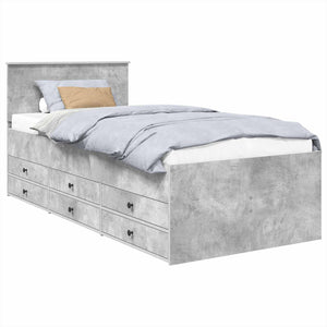 Tagesbett 90x190 cm Beton Grau/Schwarz