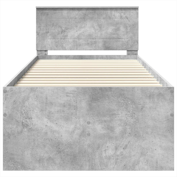 Tagesbett 90x190 cm Beton Grau/Schwarz
