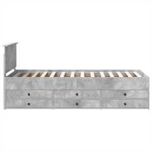 Tagesbett 90x190 cm Beton Grau/Schwarz