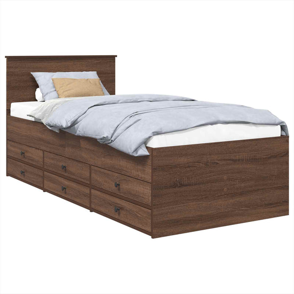 Tagesbett 90x200 cm Braun Eiche/Schwarz